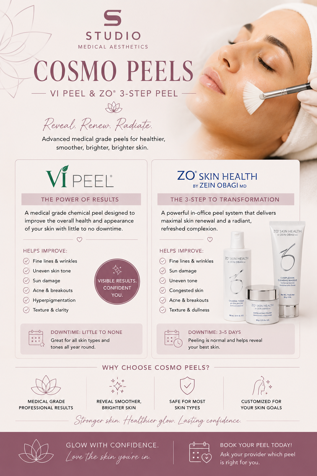 Cosmo Chemical Peel with or without Dermaplane- Vi Peel Precision Plus